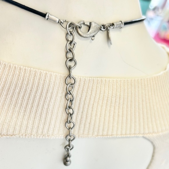 Chico's Black & Silver Abstract Pendant Necklace - Picture 4 of 5